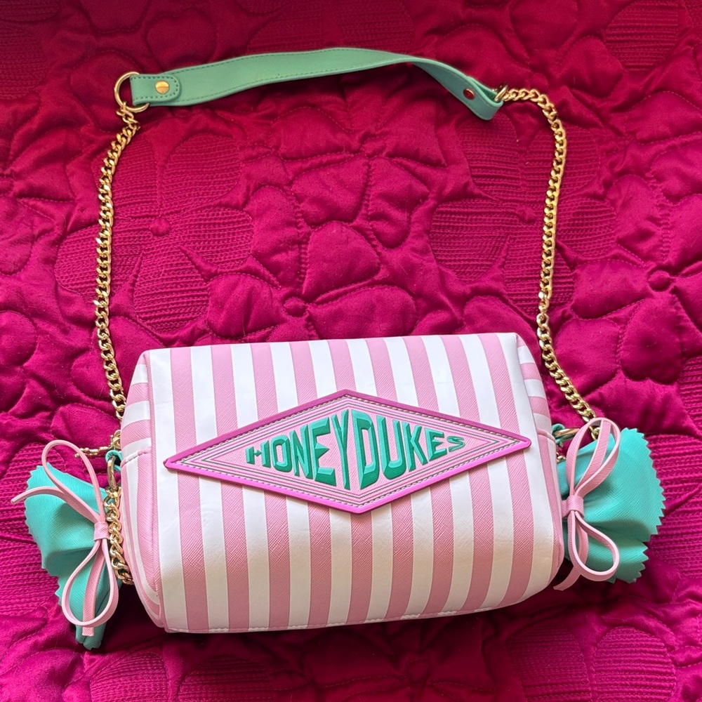 Loungefly Pink and Teal Honeydukes Crossbody Bag